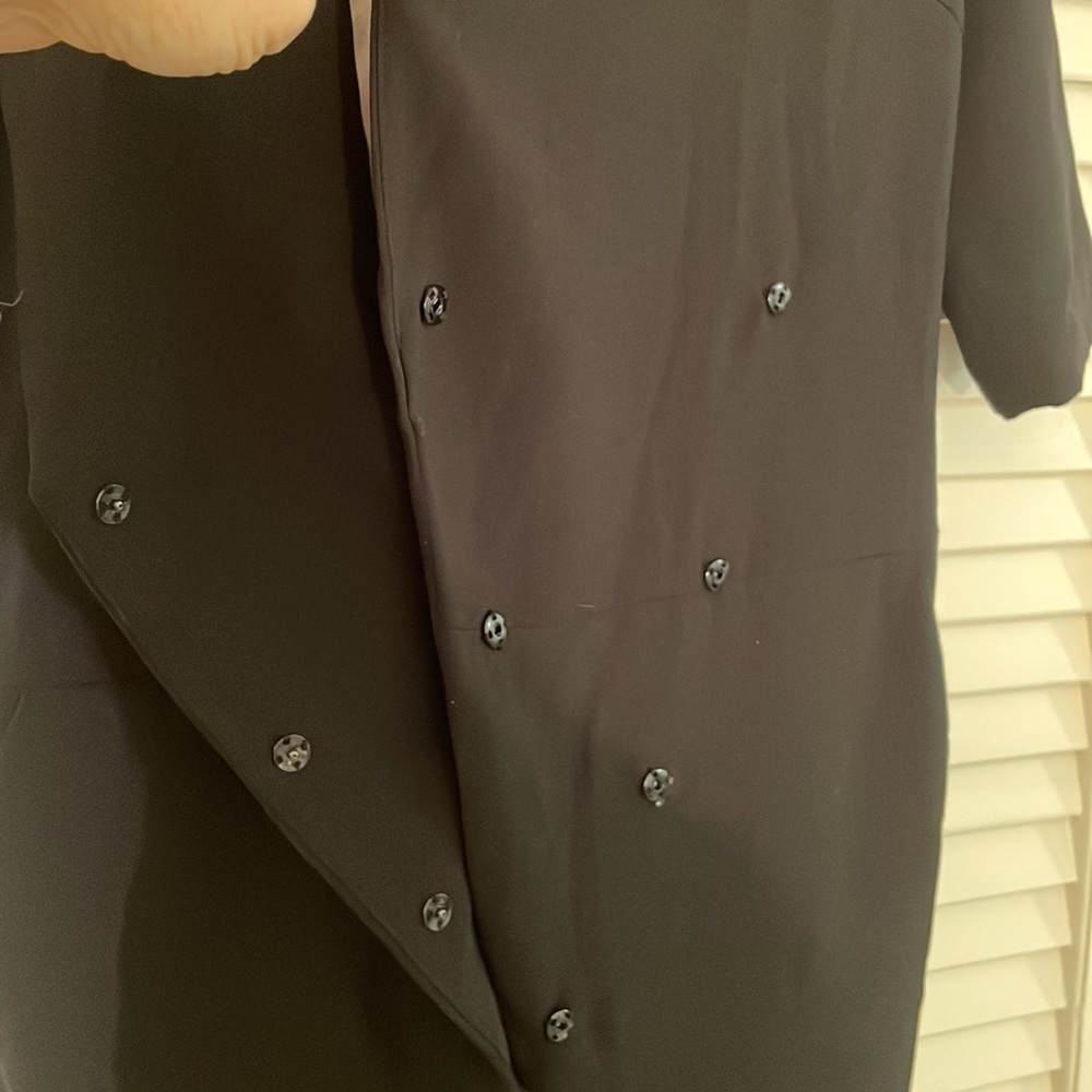 L’ecole des Femmes Elegant Black Cross Over Front Gathered Ankle Jumpsuit - Picture 8 of 16